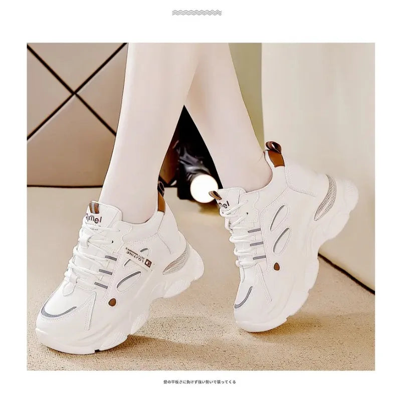 Zapatillas deportivas de plataforma con suela gruesa para mujer
