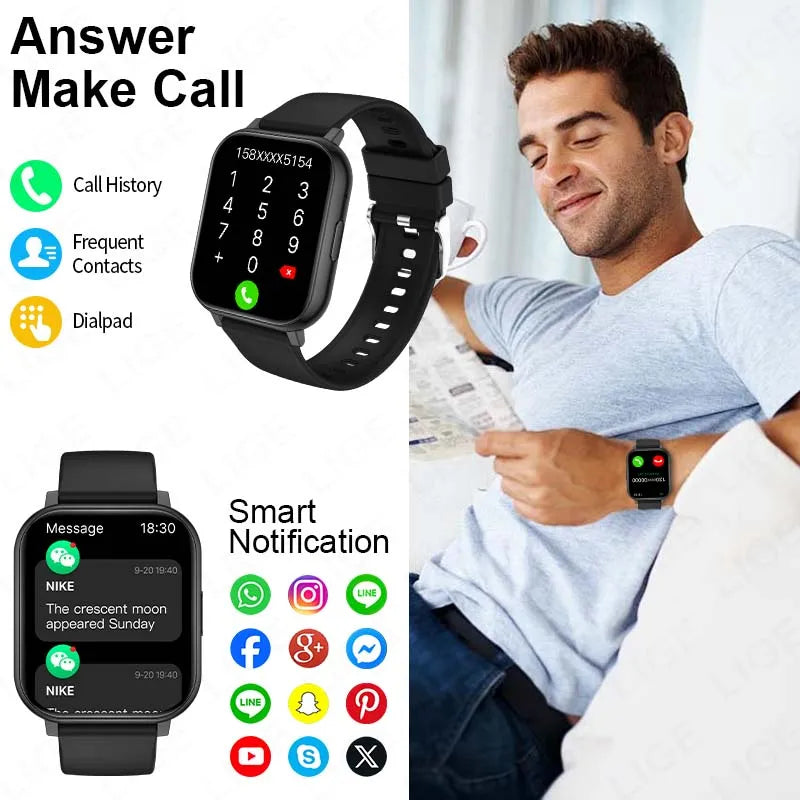 LIGE Reloj Inteligente HD 1.83 Deportivo