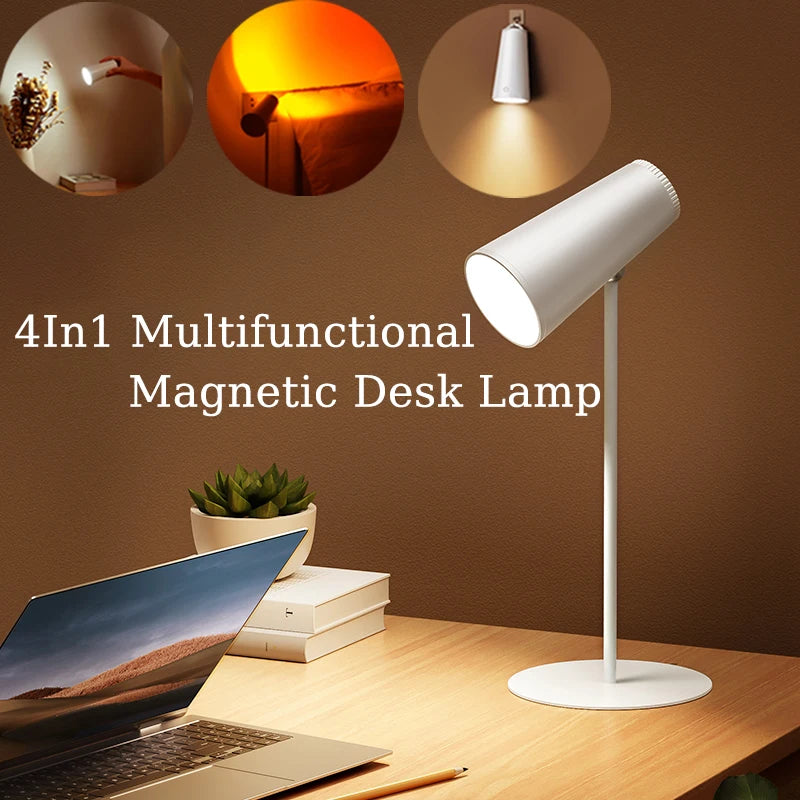 Lessdot-Lámpara de escritorio de lectura multifuncional 4 en 1, lámpara de escritorio magnética portátil, luz nocturna de atardecer, luz de ambiente colgante con carga USB