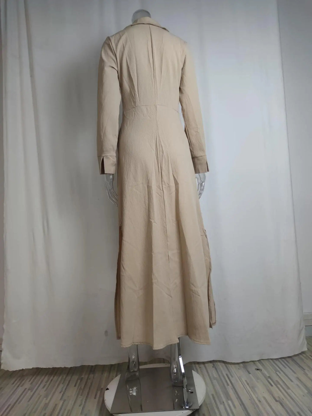 Primavera Verano mujer vestido de talla grande blanco Casual cuello pico solapa camisa de manga larga Maxi vestidos mujer bolsillo fiesta vestido largo