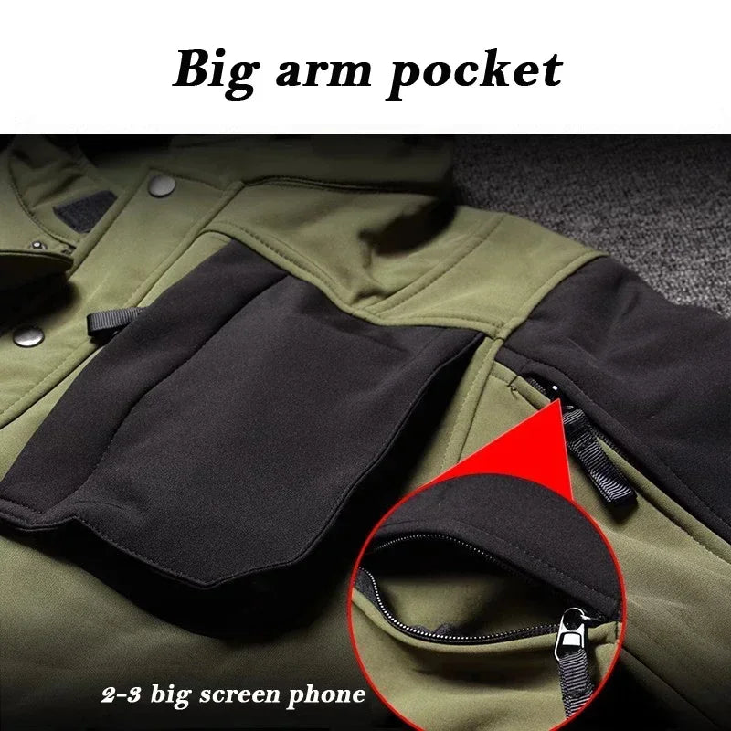 Chaqueta Táctica Shark para Hombre — Polar, Impermeable, Cortavientos