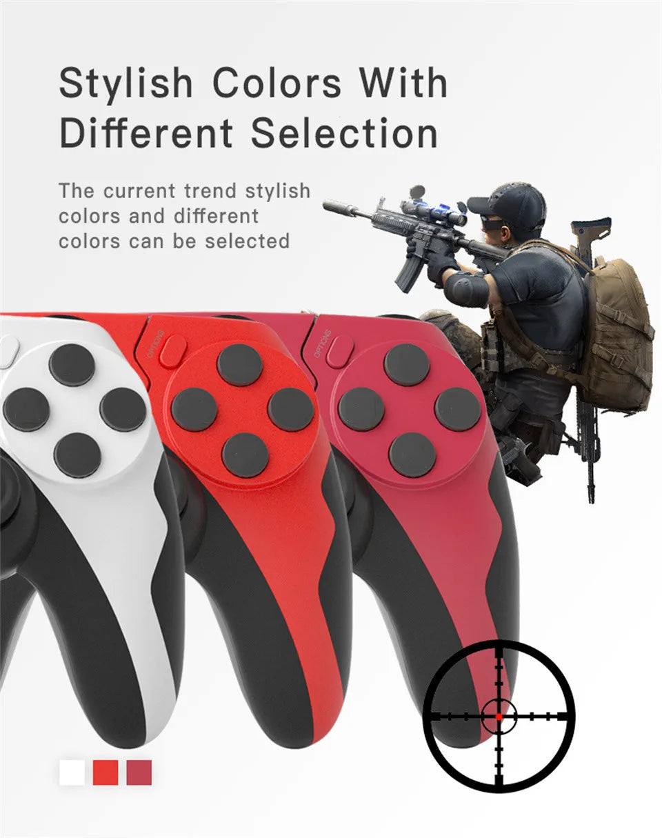 GAMINJA-mando inalámbrico con Bluetooth, doble vibración, 6 ejes, panel táctil, micrófono, puerto de auriculares para PS4, PS3, PC