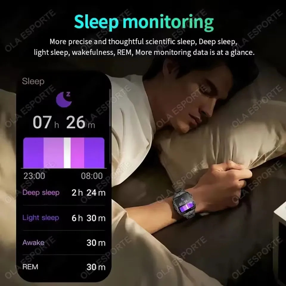 2025 Smartwatch hombres Bluetooth llamada Monitor de salud del ritmo cardíaco AI voz impermeable deporte GPS Tracker reloj inteligente