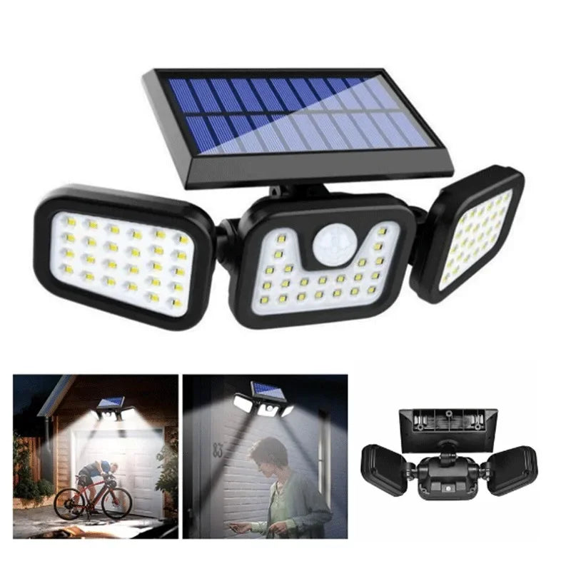 Lámpara Solar 74 LED Sensor de Movimiento IP65 para Jardín