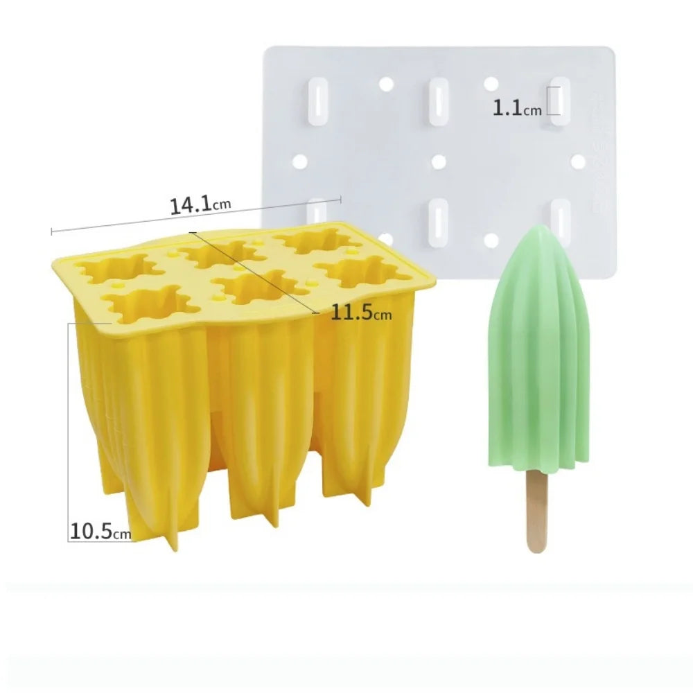 Molde de silicona para helados, molde para paletas de hielo, molde para postres caseros, molde para cubos de jugo con pajita, máquina para hacer helados