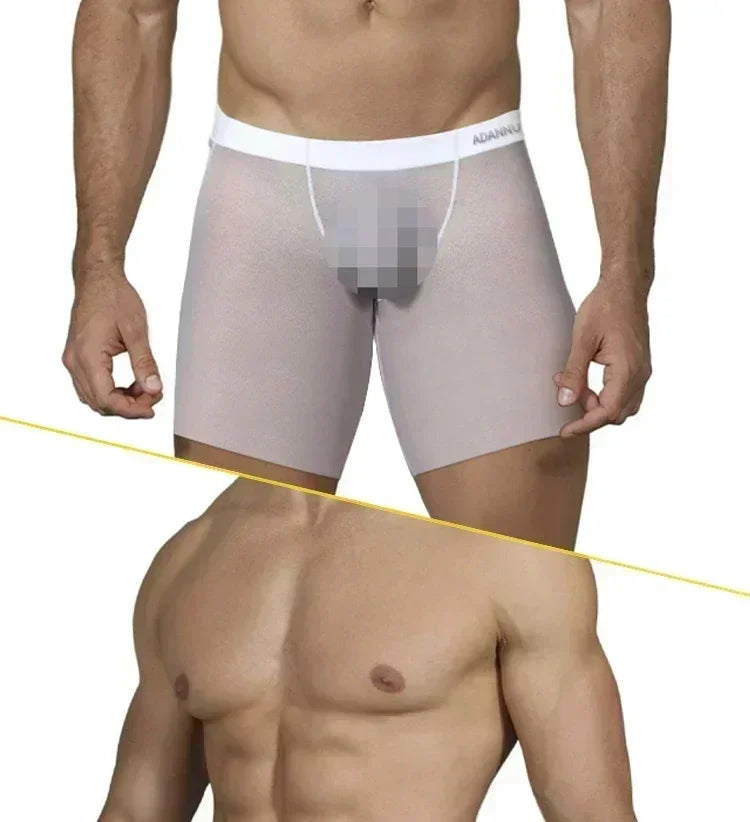 1/2/3 Uds. Ropa interior de seda helada para hombre, Boxer antibacteriano transparente sin costuras, pantalones cortos 0,01 de tela ultrafina, calzoncillos transparentes