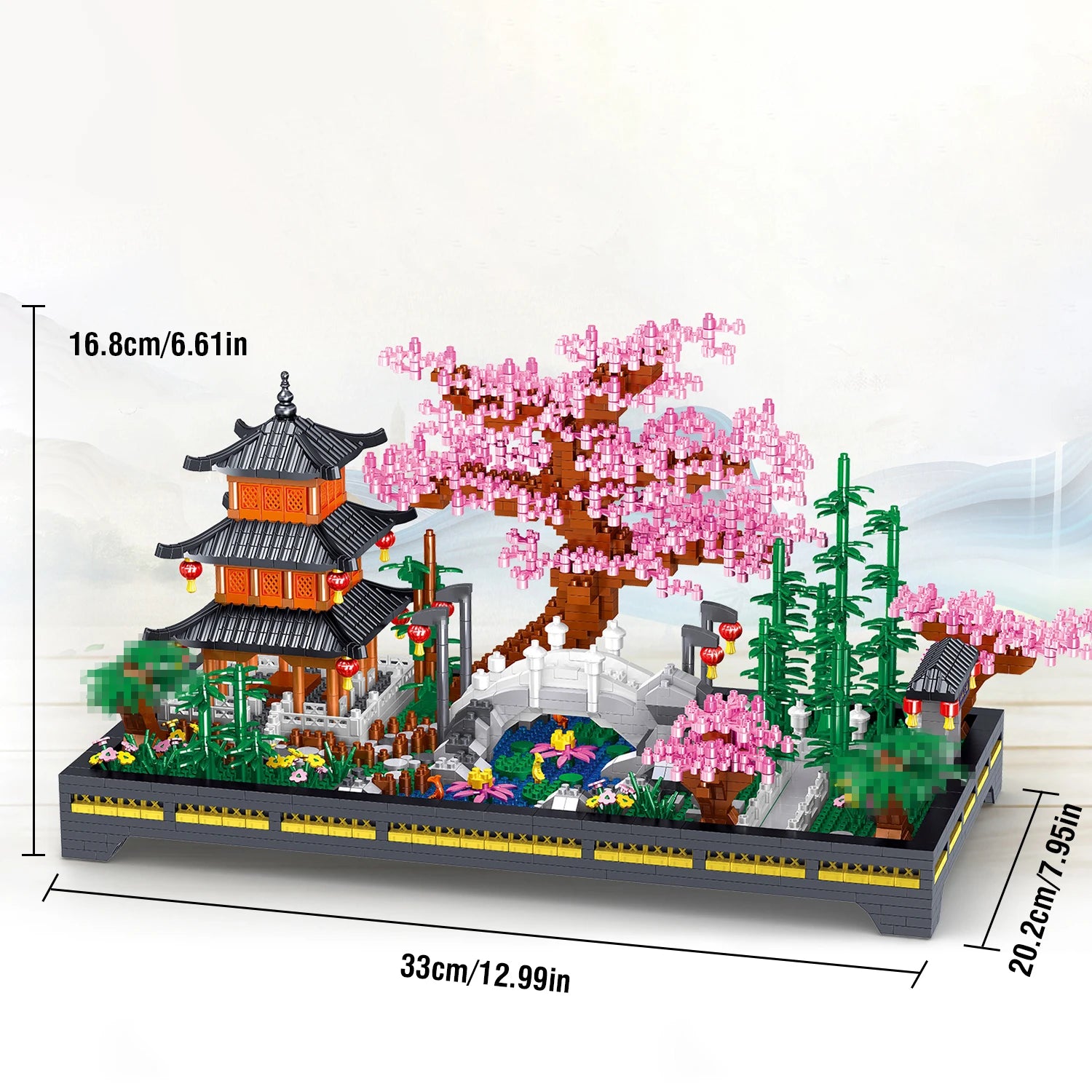Set de Bloques de Construcción Jardín Zen 2805 Piezas DIY