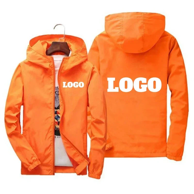 Chaqueta Cortavientos Impermeable para Hombre con Capucha