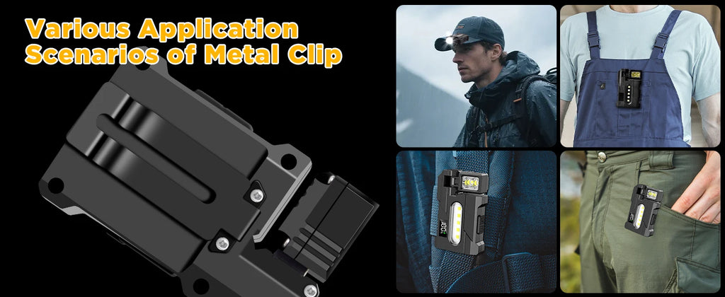Mini Linterna Multifuncional con Clip Magnético Recargable EDC
