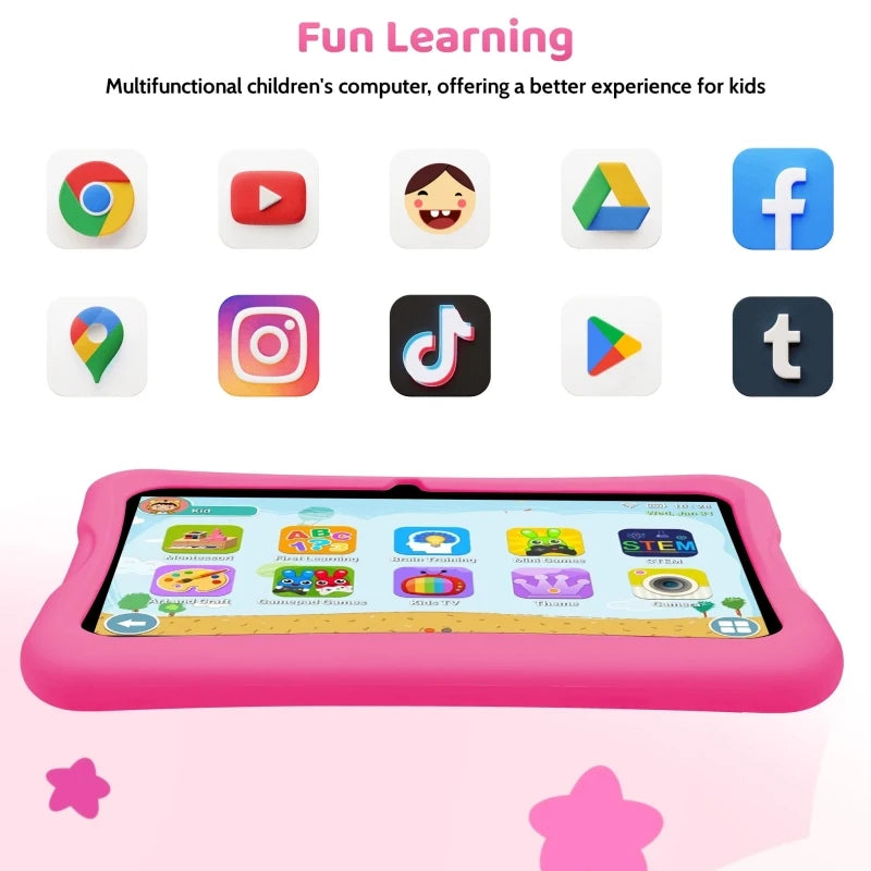 La Tablet Android 13 de 10.1 Pulgadas Más Económica, 4GB RAM, 64GB ROM, Allwinner A523 de 8 Núcleos, 1280*800 IPS, Tipo-C, 6000mAh, con Soporte de Regalo y Funda de Silicona