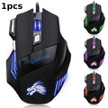 Ratón óptico con cable para juegos, periférico ergonómico retroiluminado con 7 botones, 5500 DPI, ajustable, para PC, ordenador de escritorio