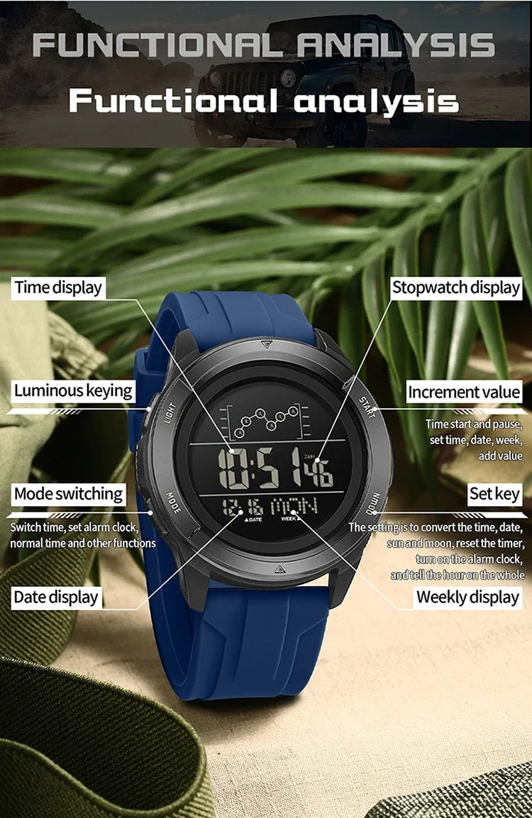 Reloj Deportivo Digital SANDA con Correa de Nailon y Alarma