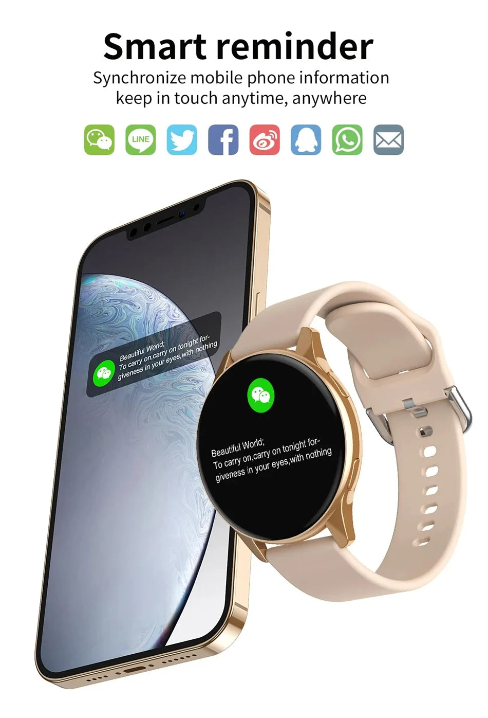 LIGE Reloj Inteligente Bluetooth Reproductor Música