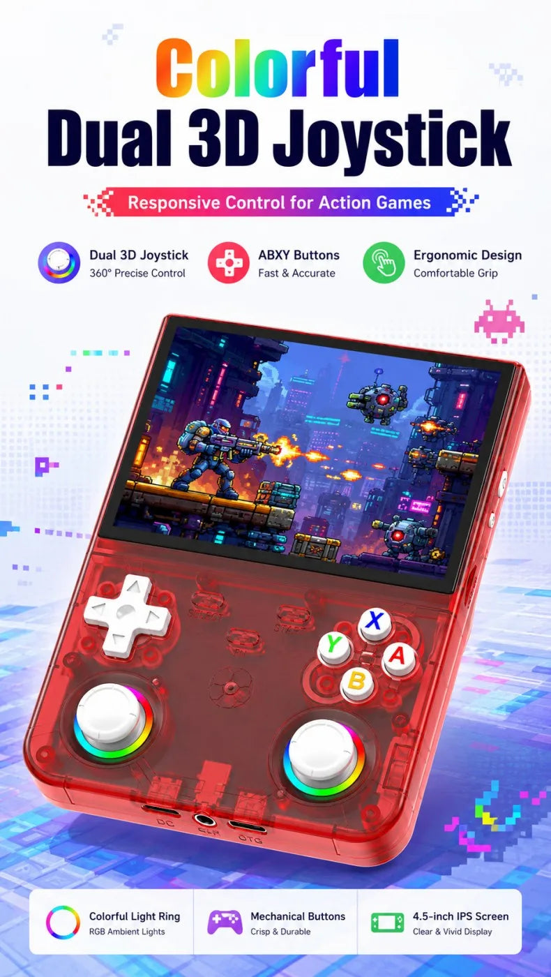 Consola de Juegos Retro Portátil R36 Ultra X con Pantalla IPS de 4.5 Pulgadas, 64GB/128GB, Consola de Juegos Portátil con Más de 20000 Juegos