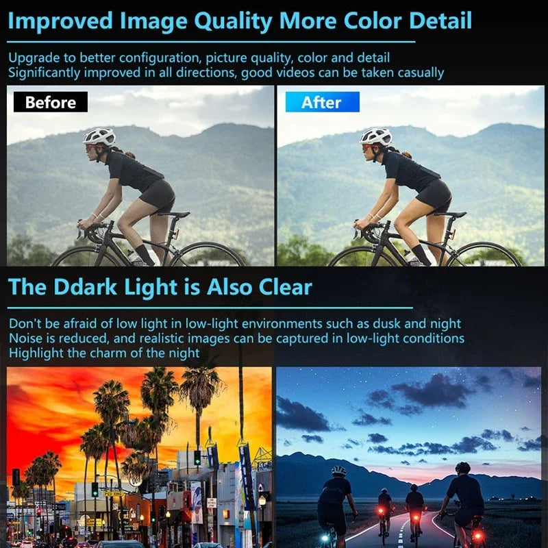 Cámara de Video Portátil 2K HD Lenovo para Ciclismo y Montañismo