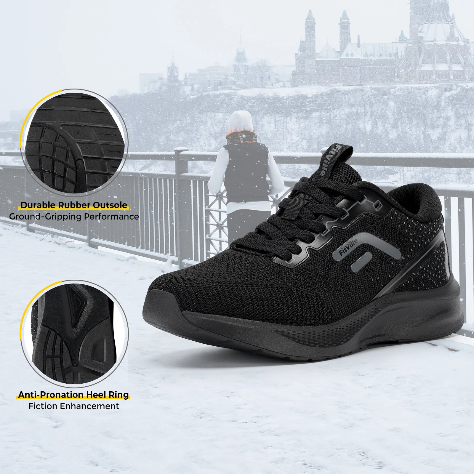 FitVille Zapatillas Deportivas Anchas para Hombre | Transpirables