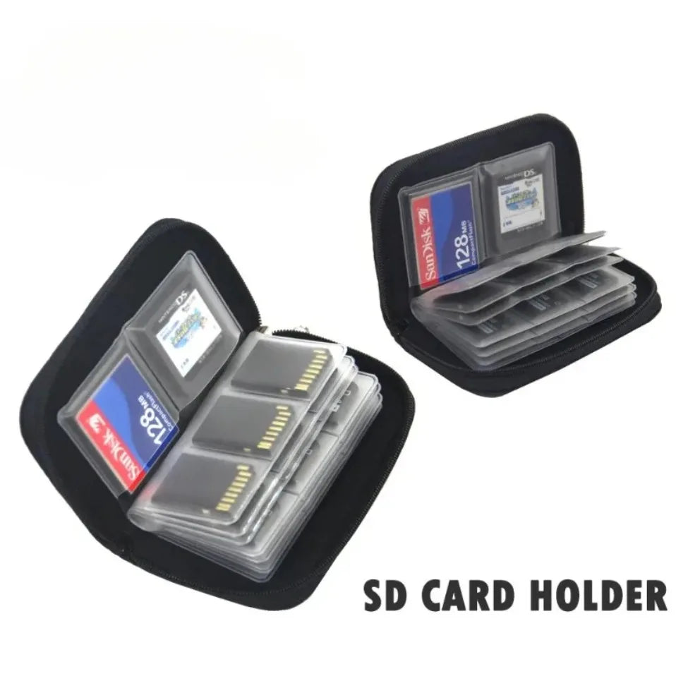 Estuche para Tarjetas de Memoria, Bolsa de Almacenamiento con 22 Ranuras para Tarjetas CF/SD/Micro SD/SDHC/MS/DS, Caja para Accesorios de Juegos