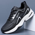 Zapatillas deportivas impermeables de cuero con suela gruesa para hombre