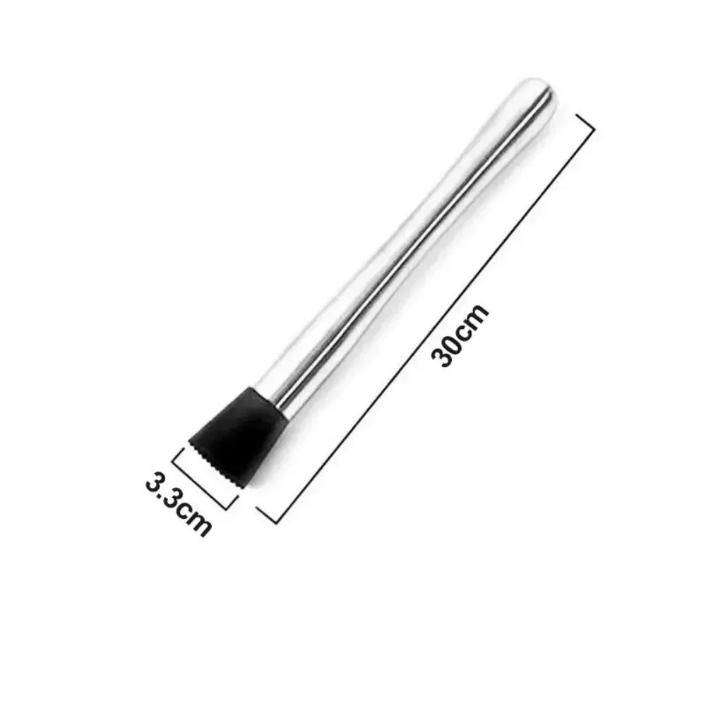 Muddler de Acero Inoxidable de 21/30CM, Herramienta de Barman, Triturador de Limones y Hielo para Mojitos, Bebidas de Frutas, Uso en el Hogar, Cocina y Bar