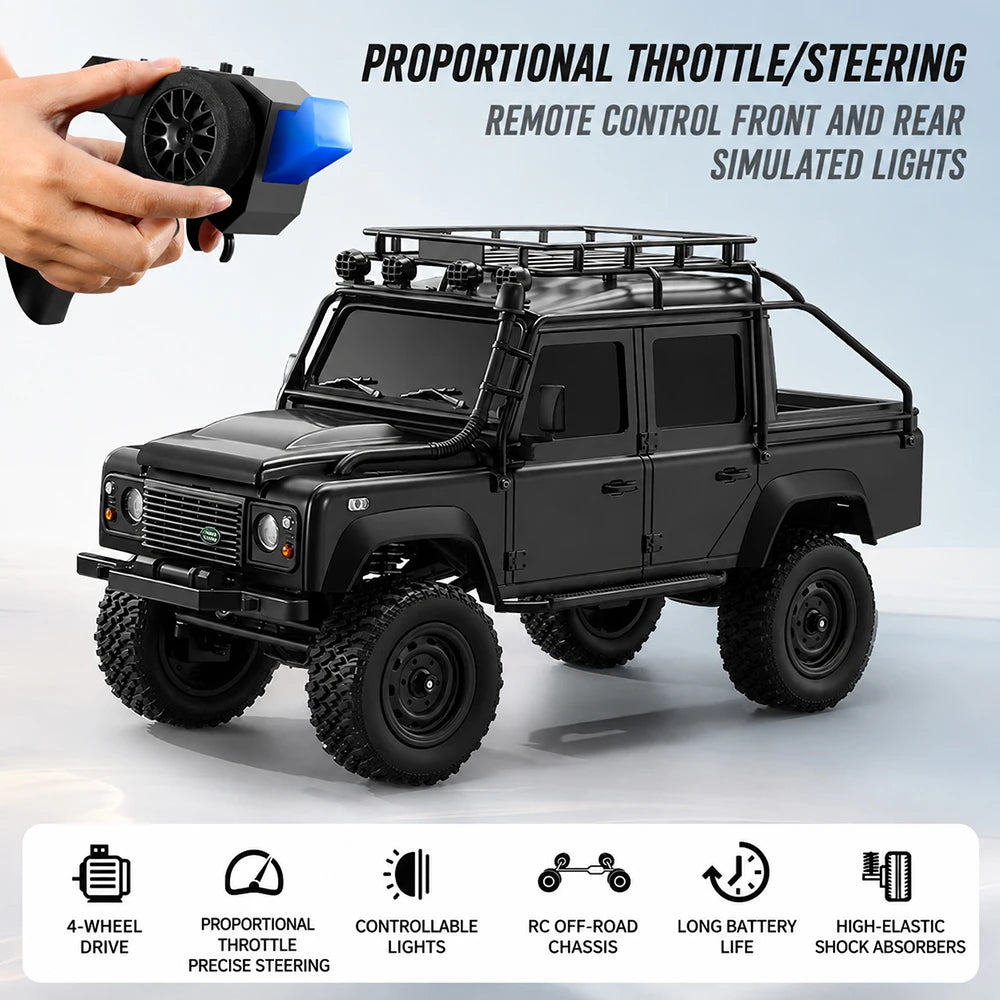Coche RC 4WD 1:18 JIKEFUN con Batería de Litio y Luces