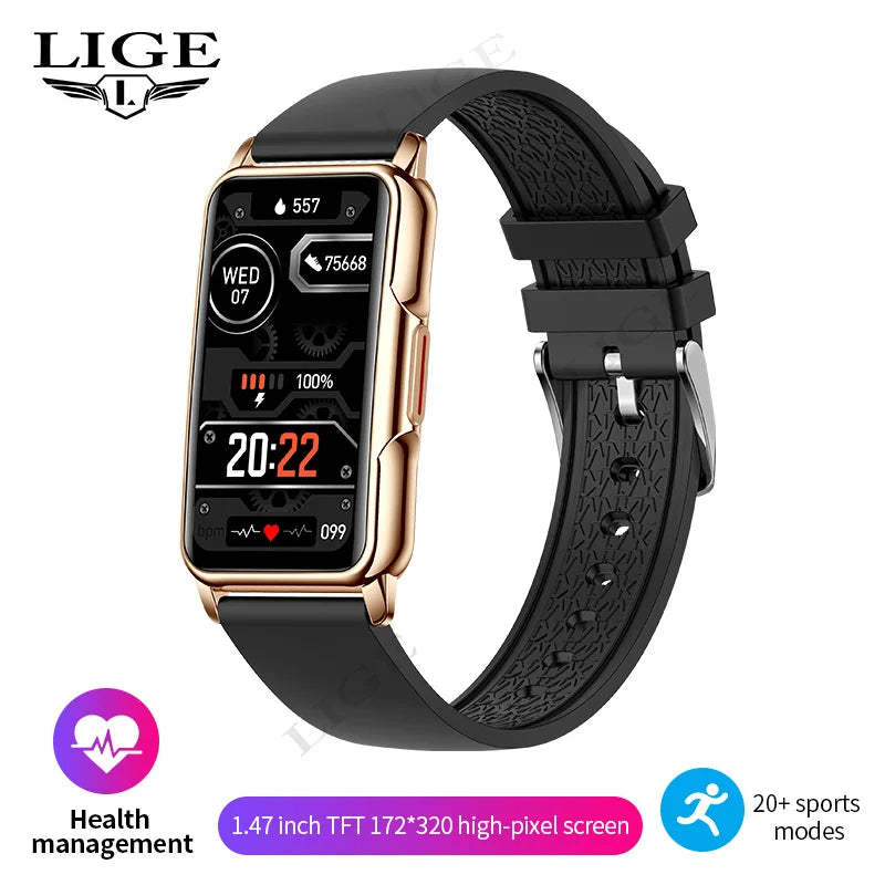 Smartwatch deportivo con frecuencia cardíaca 1,47" para mujer y hombre