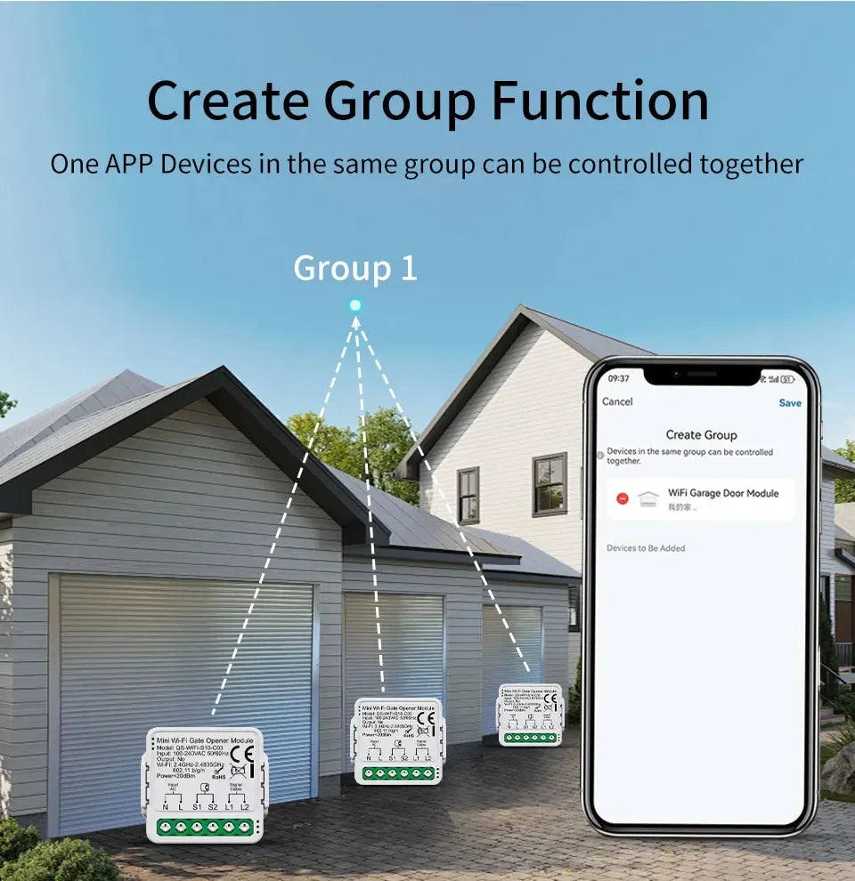Controlador de Puerta de Garaje WiFi Zigbee Smart Life
