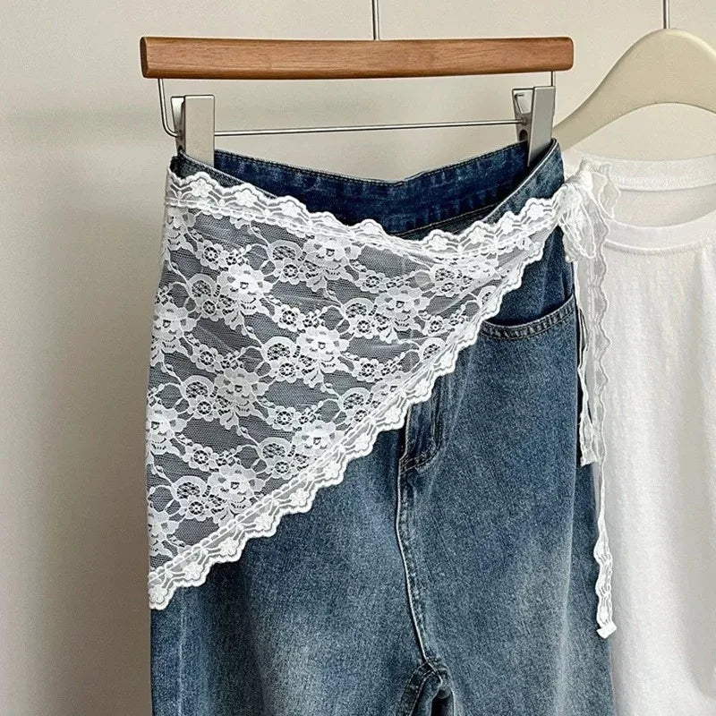 Minifalda de Encaje para Mujer Estilo Romántico con Capas Suaves