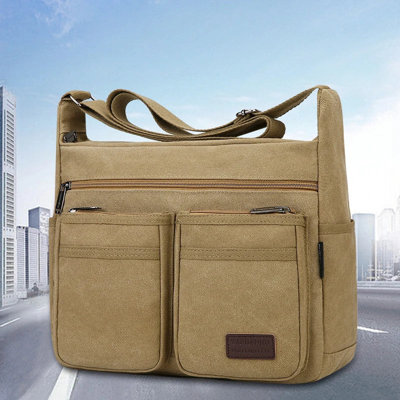 Bolso Cruzado Casual de Negocios con Múltiples Bolsillos