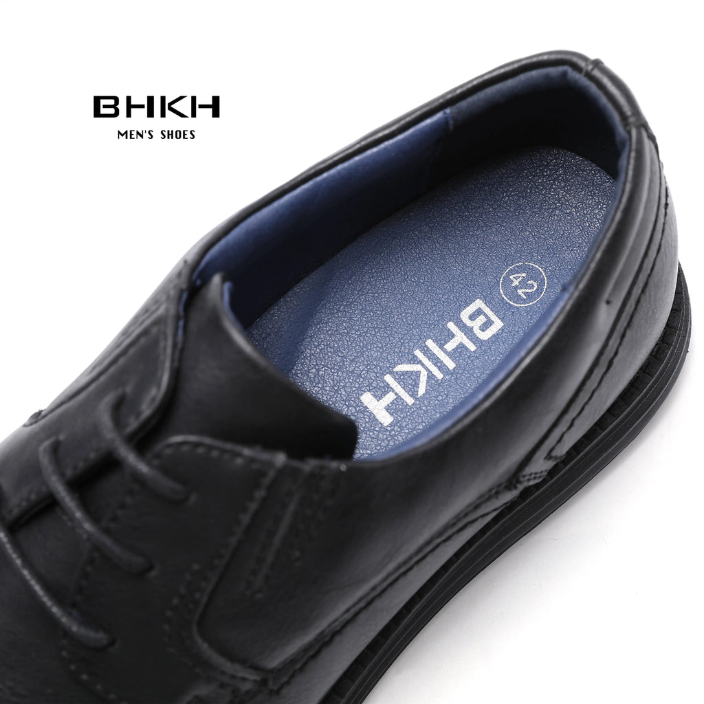 BHKH zapatillas de deporte masculinas Otoño/Invierno traf zapatos casuales de cuero para hombres trabajo de negocios Oficina zapatos de vestir con cordones para hombres talla 47