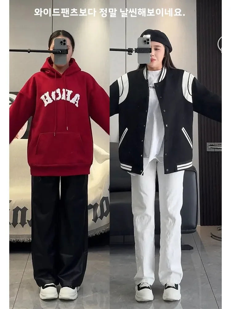 Pantalones Vaqueros Holgados de Pierna Recta para Mujer