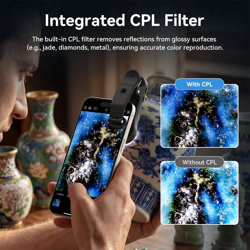 Lente de Microscopio 200X APEXEL con Luz LED para Smartphones