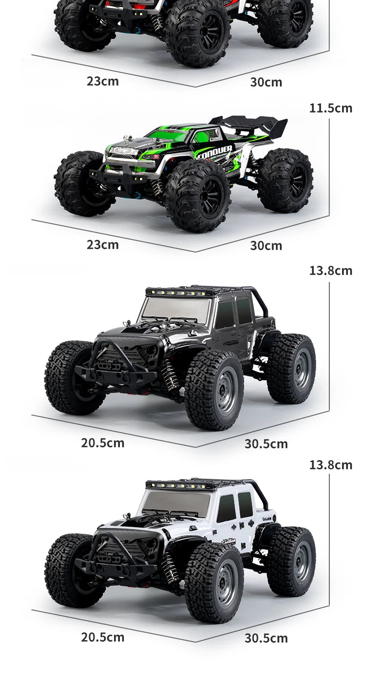 Coche teledirigido 1:16 75 KM/H o 50 KM/H 4WD con coches de Control remoto LED camión monstruo de deriva de alta velocidad para niños Vs Wltoys 144001   Juguetes