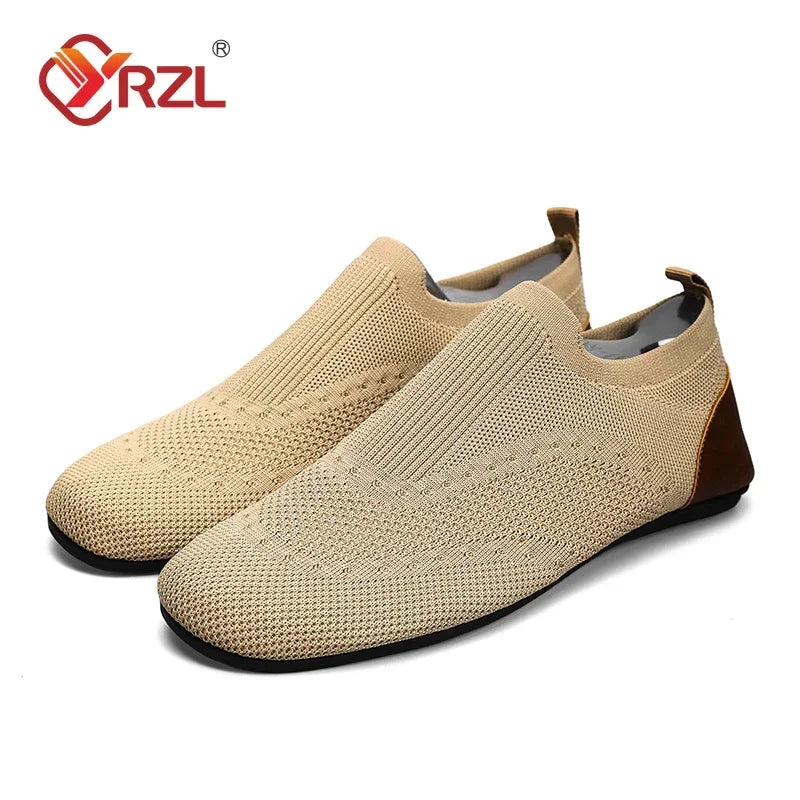 Mocasines YRZL, mocasines suaves para conducir, zapatos planos de alta calidad para caminar para hombre, mocasines informales de malla transpirable, zapatos sin cordones para hombre