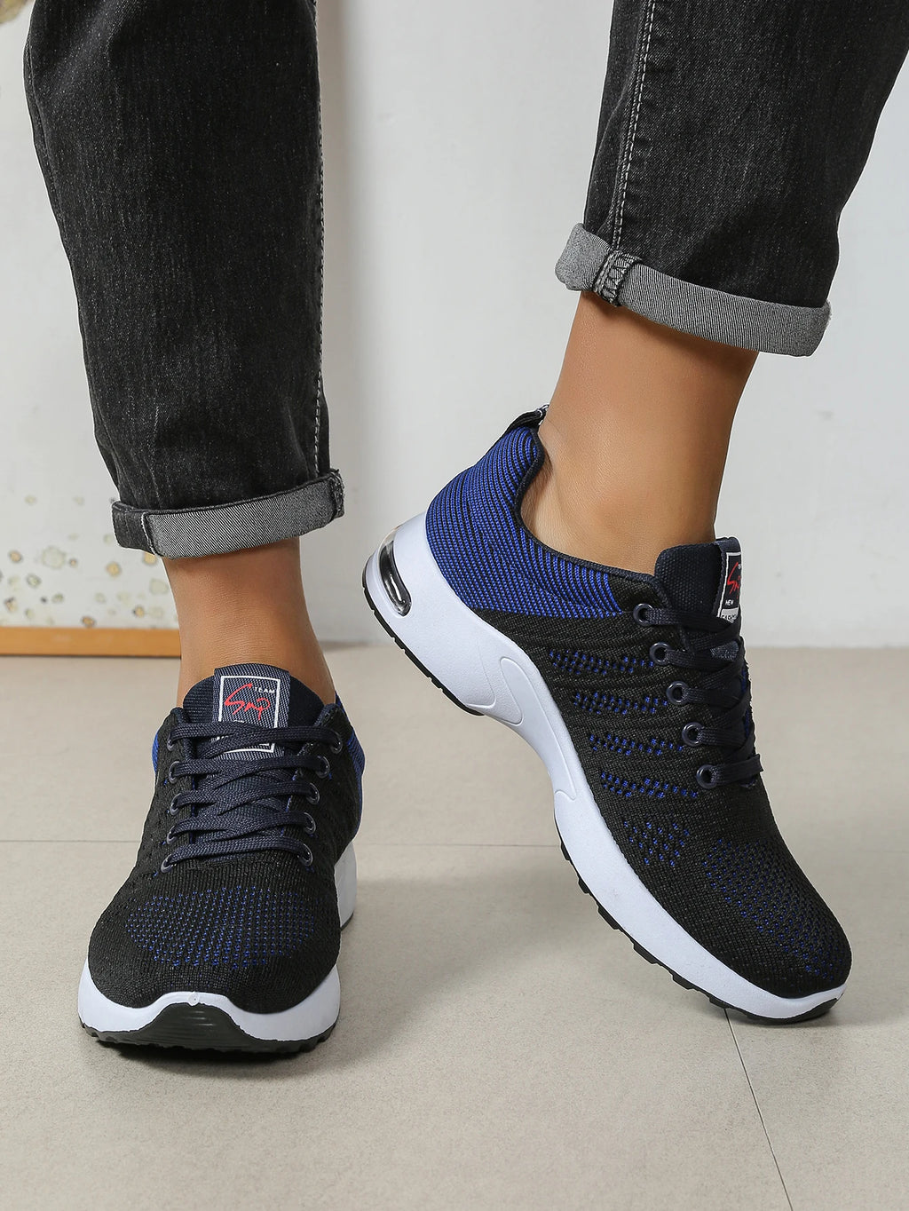 Zapatos para hombre, zapatillas para correr con cordones súper transpirables a la moda, comodidad antideslizante, duradera y con almohada, zapatillas de deporte de moda para hombre