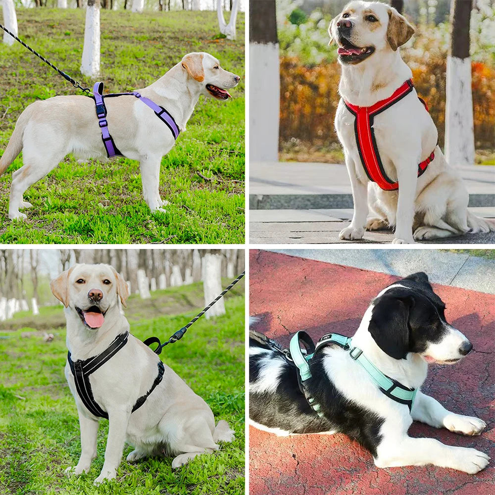 Arnés Reflectante para Perros con Mango y Correas Ajustables
