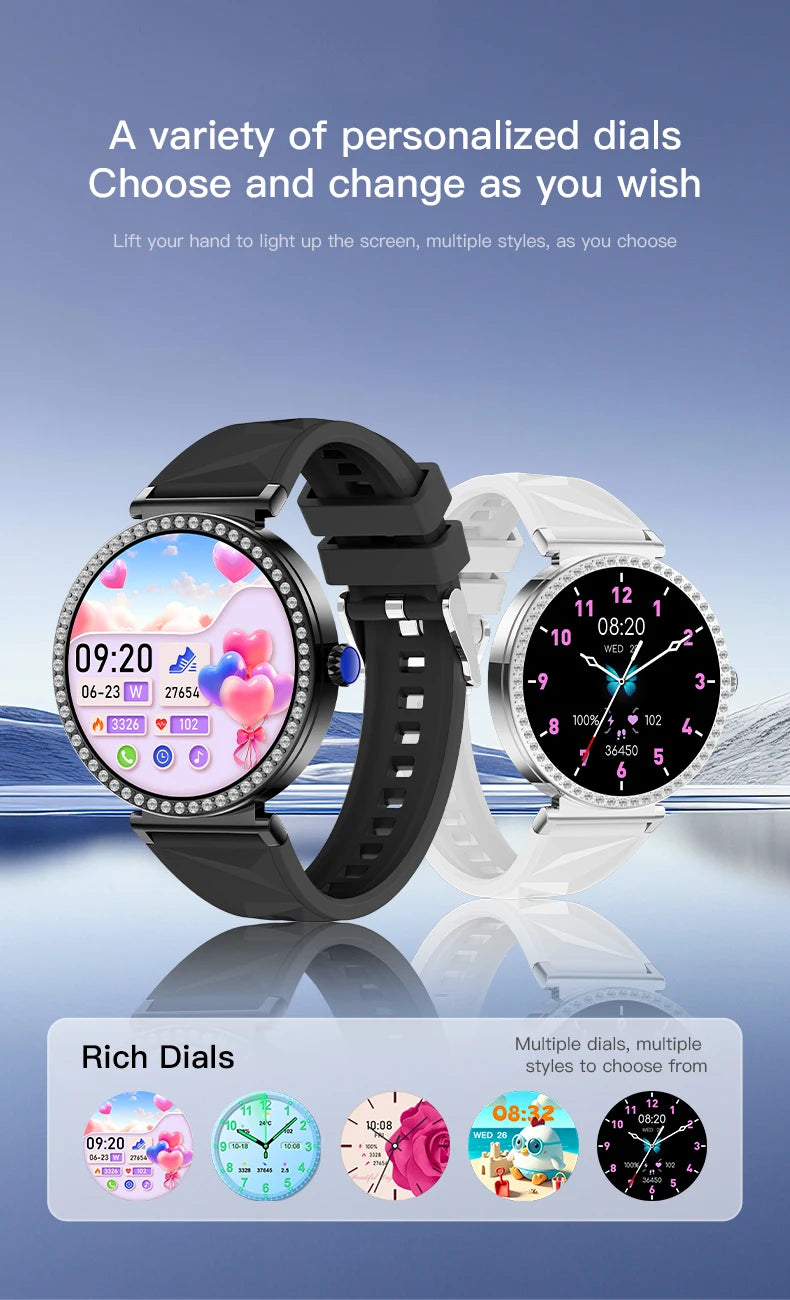 LIGE Reloj Inteligente Lujo con Diamantes GPS