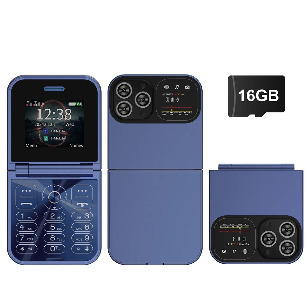 SERVO F15 Mini teléfono móvil pequeño con tapa 2 SIM en espera velocidad Dial linterna de voz mágica grabación de llamadas 2G GSM lindo teléfono móvil plegable