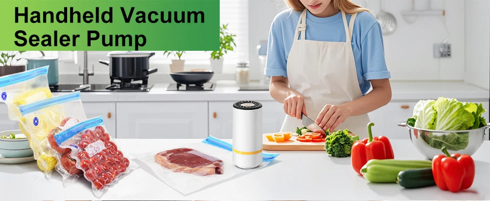 Selladora al vacío eléctrica recargable para conservación de alimentos