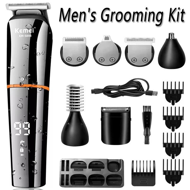 Kemei Kit de Aseo 5 en 1 para Hombre KM-5898