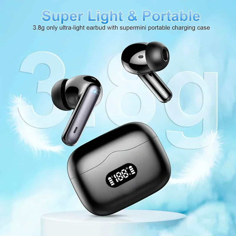 Auriculares Inalámbricos Bluetooth 5.3 ANC con Pantalla LED