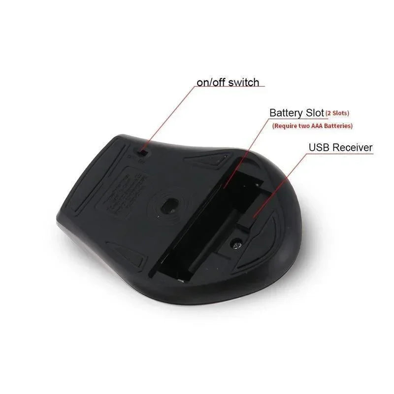 Ratón inalámbrico de 2,4 Ghz para ordenador, ratón para juegos de PC con receptor USB, accesorios para ordenador portátil