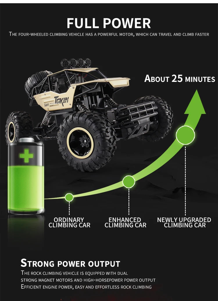 Auto RC 4x4 Todoterreno Control Remoto 1:12 OiKe con Luces LED