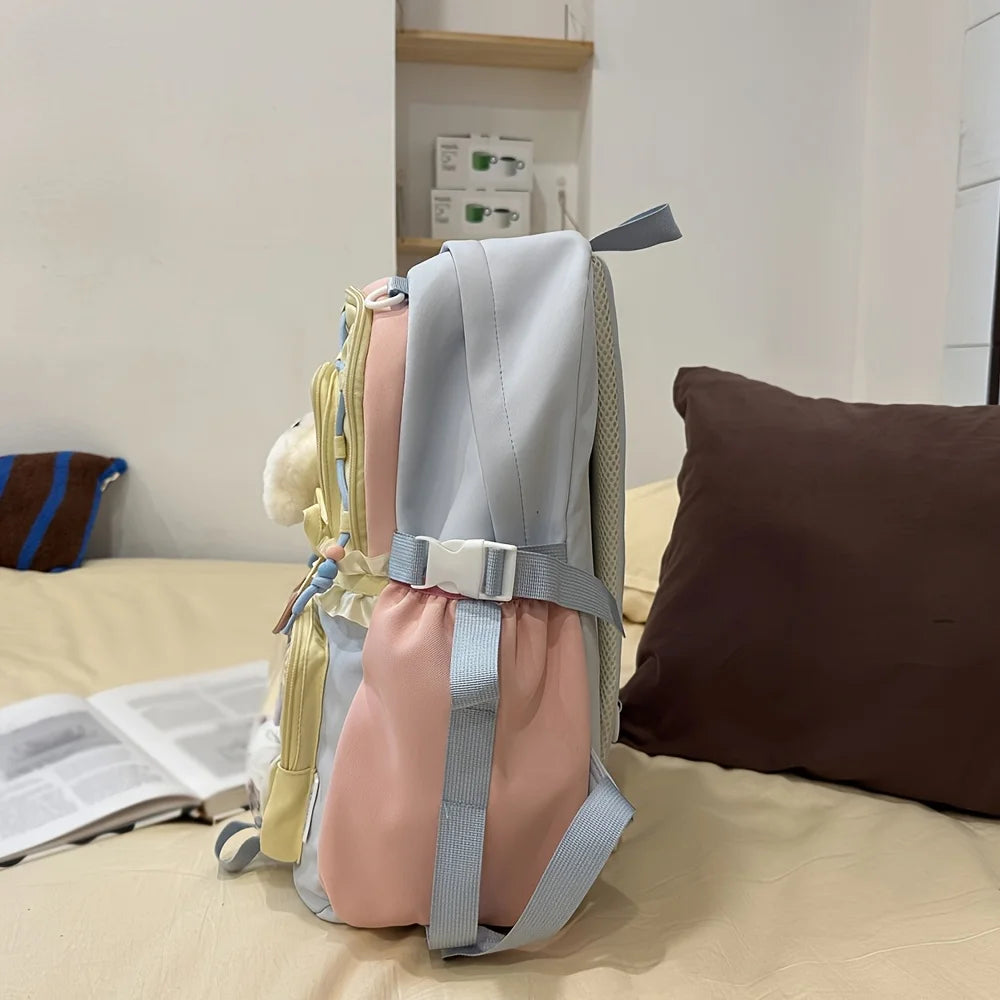 Conjunto de bolsos para mujer, bolsa para el dolor de dos piezas (precioso un tipopo y debe ser mochila), mochila de temporada de regreso a la escuela, mochila bonita y ligera de encaje