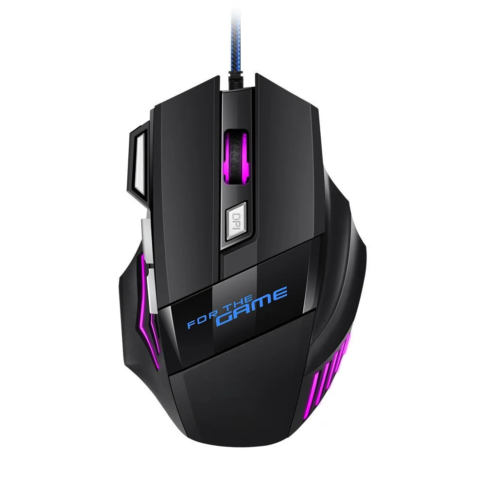 1 unidad, nuevo ratón USB para juegos Hyperspeed, ratón ergonómico retroiluminado RGB para juegos, ratón con cable 7D Esports para ordenador portátil y Gamer