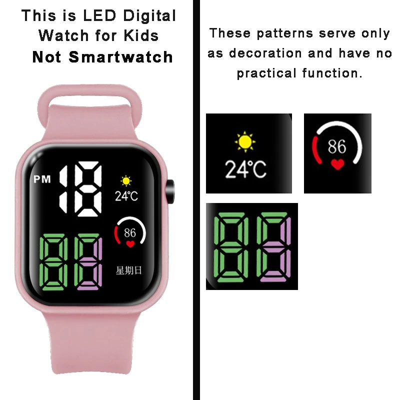 Reloj Deportivo Digital LED Luminoso para Niños