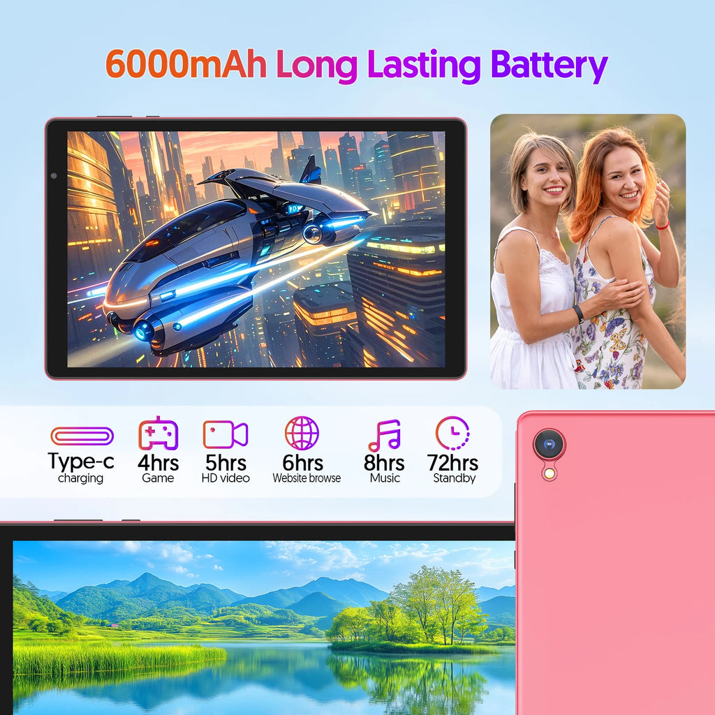 Tablet BAKEN Android 14 de 10 pulgadas, 32GB, Wi-Fi 6 y procesador cuatro núcleos