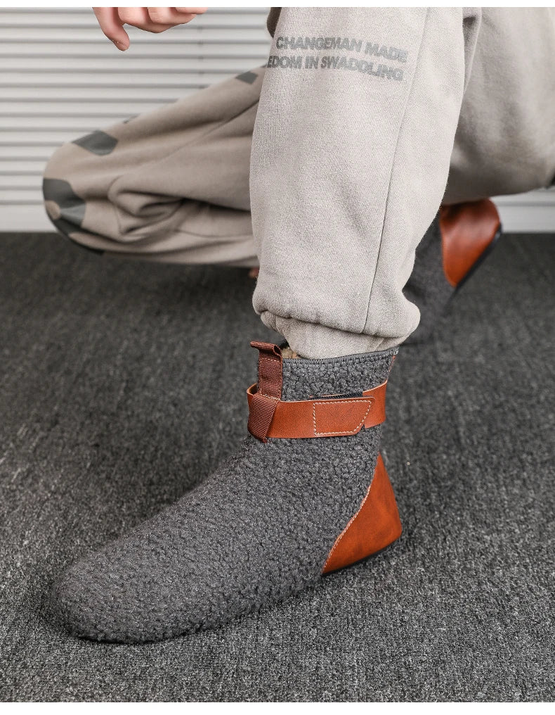 YRZL, zapatos para hombre, botas de invierno para hombre, zapatillas cálidas para hombre, zapatos planos suaves antideslizantes, zapatos casuales para hombre, cómodas zapatillas de interior para el hogar para hombre