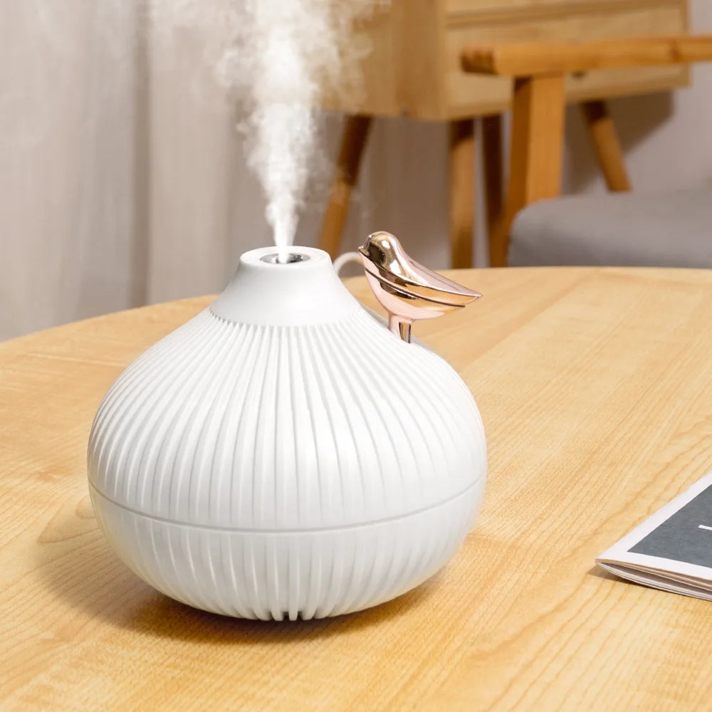 Humidificador de aire USB de 300ml, Mini difusor de Aroma de agua con luz LED nocturna cálida para el hogar, Humidificador ultrasónico de niebla fría