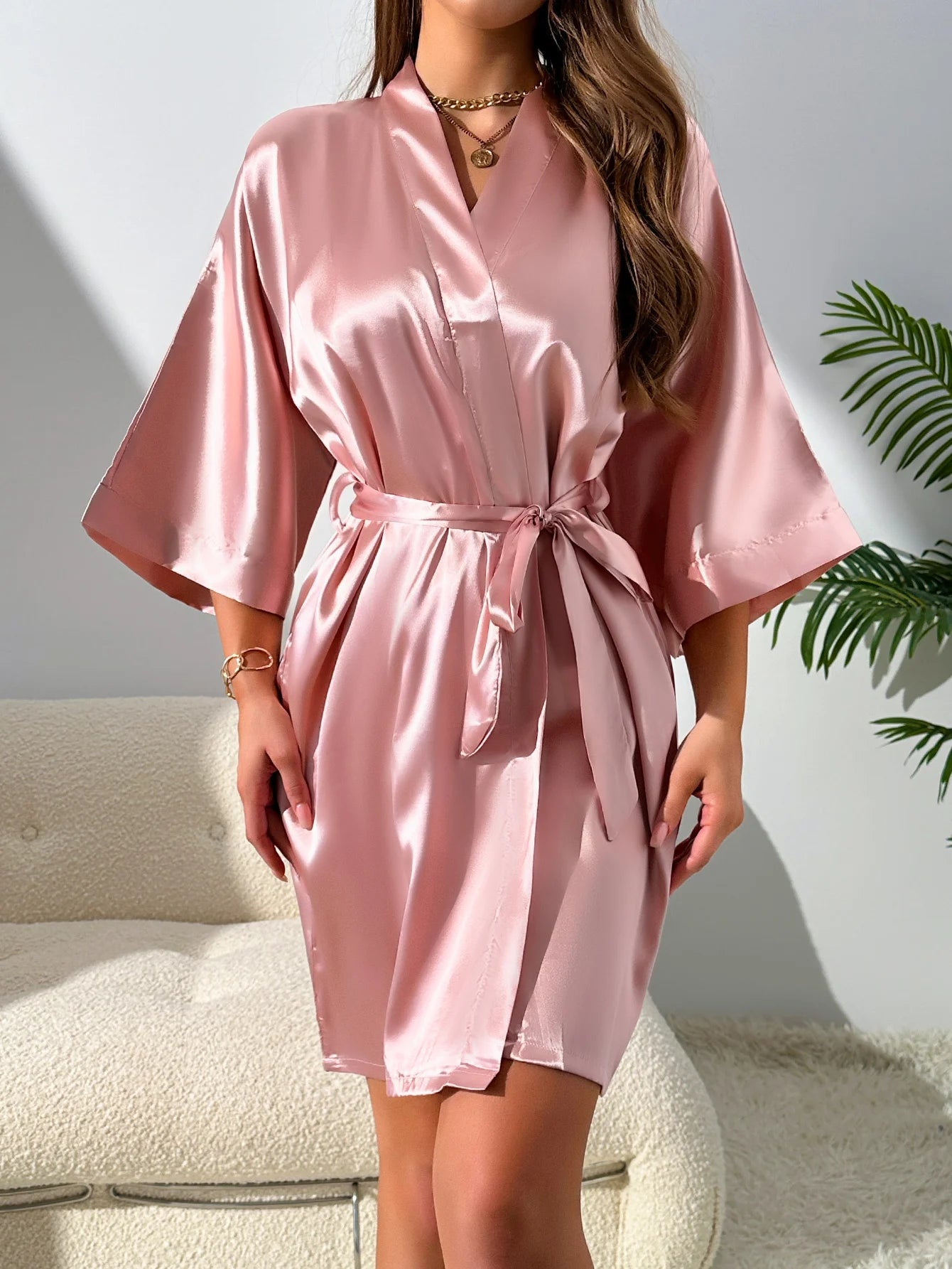 Pijama de 3 Piezas para Mujer con Bata – Conjunto Sexy Otoño