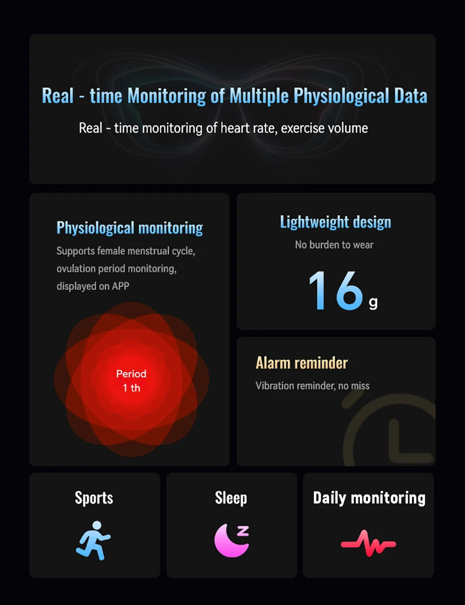 Pulsera inteligente Bluetooth LIGE con monitor de salud y frecuencia cardíaca